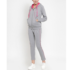 ชุดวอร์มฤดูหนาวสำหรับผู้หญิง แบรนด์ส่วนตัว คอตั้ง ผ้าระบายอากาศ 100% ผ้าฝ้าย ชุดจ็อกเกอร์ 2 ชิ้น ชุดยาว - Product Image 1