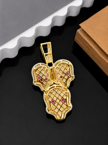 Three Skull Diamond Pendant Gold Skull Pendant Iced Out Skull Pendant <b>Ruby</b> Oval Skull <b>Necklace</b> Hip Hop Pendant Lab Grown Diamond - Product Image 2