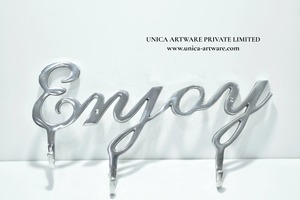 Enjoy Aluminum <b>Wall</b> <b>Hook</b> Elegant Script Metal <b>Wall</b> Mounted <b>Hook</b> Rack, Decorative <b>Key</b> Holder, Coat & Towel Organizer for Home - Product Image 6