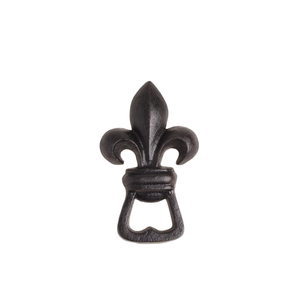 Décapsuleur mural en fonte Fleur de Lys, noir antique, pour bouteilles de bière, accessoires de bar vintage, en gros, en promotion - Product Image 1