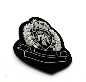 Wholesale High Quality Custom Handmade Embroidery Bullion Wire <b>Pin</b> Badges Eco-Friendly Nickel-Free Luxury Washable Lace Solid - Product Image 5