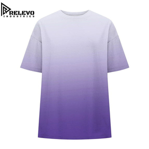 T-shirt décontracté pour femme, coupe ample, dégradé violet, de haute qualité, léger, tendance, haut décontracté uni, vente en gros, t-shirt premium - Product Image 2