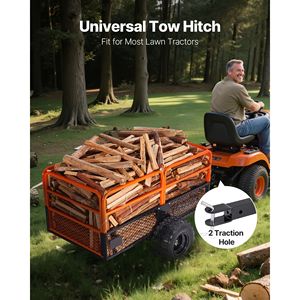 28 Cu. Rimorchio da Giardino in Acciaio da 1800 libbre con Ribaltabile per ATV/UTV, Pannello Posteriore Rimovibile, Resistente per un Trasporto Conveniente - Product Image 2