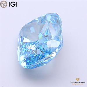4.00 Carat CVD Lab Grown Diamond <b>Cushion</b> Shape with IGI Certificate Fancy Vivid Blue Color VVS2 Clarity for Party Wear Jewelry - Product Image 4