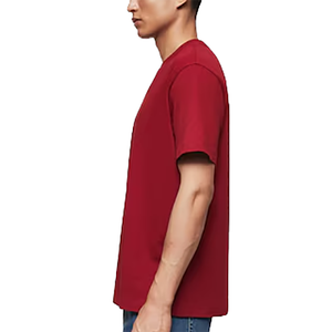 High Quality Customized Short Sleeves Cotton <b>Tshirt</b> Print on Demand Graphic T-shirts Red <b>Plain</b> Personalized Men's T Shirt - Product Image 2