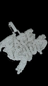 Pendentif personnalisé avec nom en lettres HipHop, argent 925, collier avec initiale personnalisée, diamant VVS, plaqué or, unisexe - Product Image 6