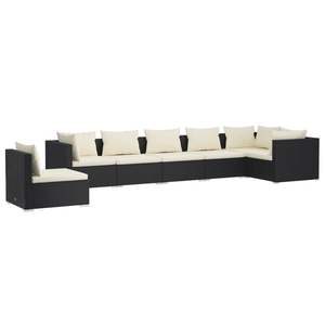 Grand ensemble de salon de jardin en rotin PE noir avec structure en acier thermolaqué, mobilier d'extérieur élégant - Product Image 2