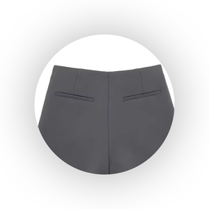 Shorts en cuir pour femmes, tendance, avec boucle réglable, fermeture éclair, en véritable peau de mouton, personnalisation disponible - Product Image 2