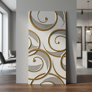 Carreaux de miroir en céramique décoratifs polis et émaillés, carreaux de mur en verre de troisième cuisson dorés et argentés, design de créateur, meilleur prix - Product Image 6