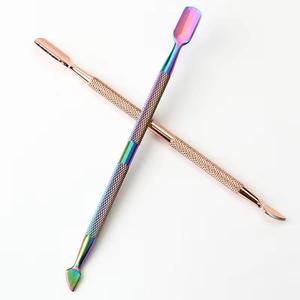 Juego de Herramientas de Metal de Doble Punta para Empujar Cutículas, Instrumento de Manicura Reutilizable con Acabado en Oro Rosa - Product Image 4