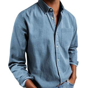 Camisa de Mezclilla para Hombre de Primera Calidad, Manga Larga, Diseño Clásico, Uso Casual, Tela Resistente, Ajuste Cómodo, Logotipo Personalizado OEM - Product Image 5