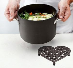 Heart Shape <b>Cast</b> Iron Trivet for Hot Pots <b>Pans</b> Decorative Kitchen Table Mat - Product Image 4