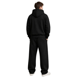 Conjuntos de sudaderas con cremallera para hombre, estilo casual urbano, con detalles personalizados de remaches y pedrería, proveedor mayorista de ropa de algodón polar de primera calidad - Product Image 4