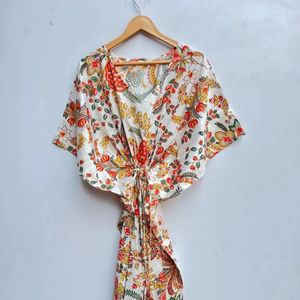 Cotton Kaftan Summer Nightwear Kaftan Knee Length Kaftan Beach Cover Sleepwear Maxi Dress Bikini Coverup Free Size Gifting - Product Image 1