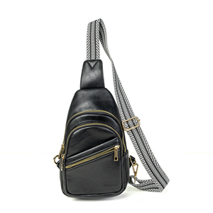 Anti-theft PU Leather Sling <b>Bag</b> with Zipper Pocket Adjustable Strap Fanny Chest Pack for Girls - Product Image 4