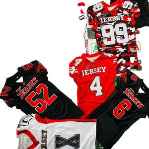 Jersey de fútbol americano bordado de talla grande transpirable estirable sublimación pantalones mangas cortas Pakistán hecho imagen Real - Product Image 1