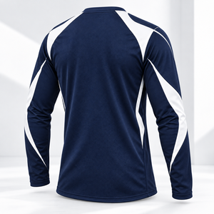 เสื้อกีฬาแขนยาวผู้ชายแบบสั่งทำพิเศษ ผ้าโพลีเอสเตอร์ 100% แห้งเร็ว คอกลม สำหรับออกกำลังกาย พร้อมตัวเลือกการพิมพ์โลโก้ - Product Image 3