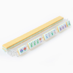 Acrylic American Mahjong Tiles 160pcs 4-Layer Laser Engraved Floral Yellow For <b>Gambling</b> Table Game - Product Image 5