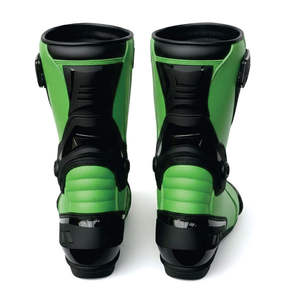 Bottes de moto vertes pour hommes en cuir imperméables avec protection de la cheville pour toutes les saisons, idéales pour la course - Product Image 5