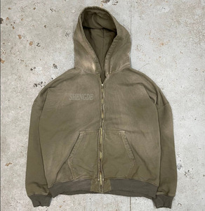 Sudadera con Capucha Personalizada 100% Algodón con Lavado Ácido para Hombre y Mujer, Forro Polar de Invierno, Transpirable y de Secado Rápido - Product Image 3