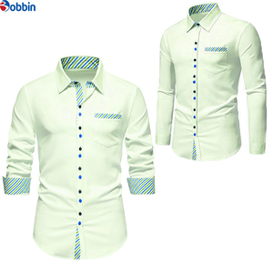 Camisa Casual de Verano para Hombre, Manga Larga, Cómoda y Transpirable, con Rayas Blancas, Estilo Clásico, Precio OEM - Product Image 5
