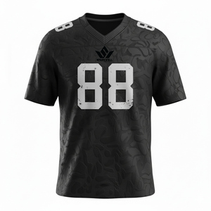 เสื้อฟุตบอลอเมริกันสีเหลืองแบบกำหนดเองสำหรับผู้ชาย หมายเลข 88 คอวี แขนสั้น ผ้าโพลีเอสเตอร์ระบายเหงื่อแบบซับลิเมชั่น สำหรับกีฬาทีม - Product Image 2