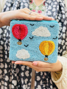Sac Mini Zippé Haut de Gamme BY MULTI CRAFT, Tendance, Magnifique, Fait Main, Broderie Perlée, Motif Hello Summer, Élégant et Stylé - Product Image 5