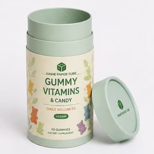 Custom Size Push Up Paper Tube Packaging for <b>Gummy</b> <b>Bear</b> Vitamins and Candy - Product Image 3