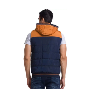 Chaleco Acolchado Casual de Lona para Hombre, Nuevo, Venta al Por Mayor, Ropa de Invierno con Capucha y Cremallera, Hecho a Medida, Alta Calidad - Product Image 4