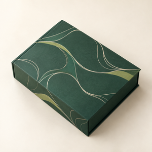 Caja de Regalo Magnética con Diseño Abstracto de Esmeralda, Estilo Libro, para Colecciones de Marcas de Cuidado de la Piel - Product Image 3