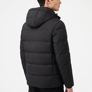 Veste matelassée pour homme, à capuche, fermeture éclair intégrale, épaisse, rembourrée, manteau d'hiver chaud, veste décontractée pour l'extérieur, couleur unie, doudoune pour homme - Product Image 3
