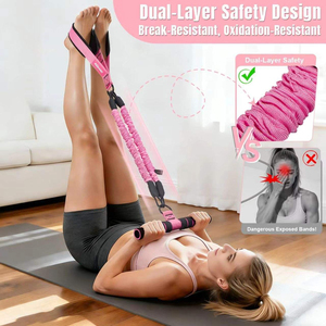Banda de Resistencia de Doble Capa, Color Rosa, Resistencia Media, para Ejercicios de Fitness para Adultos, Diseño Duradero de Látex - Product Image 1