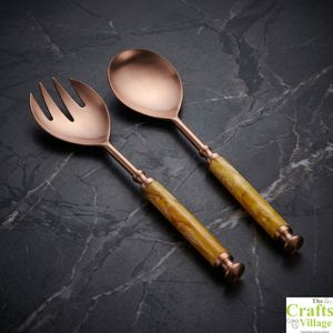 Unique Design Stainless Steel <b>Salad</b> Server Set 2 Handmade Eco-Friendly Dishwasher Safe for Home Restaurant Hotel Use <b>Salad</b> <b>Tools</b> - Product Image 5
