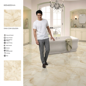 Carreaux de porcelaine satinée Kajaria blancs 600x600mm |   Carreaux de sol numériques à texture bois massif brillant pour usage extérieur, adhésifs, imitation brique. - Product Image 5