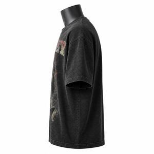 เสื้อยืดลายกราฟิกตกปลาทรงโอเวอร์ไซส์สไตล์วินเทจสำหรับผู้ชาย ผ้าฝ้าย 100% ล้างสีแบบแอซิดวอช สตรีทแวร์ รับผลิตแบบ OEM ODM - Product Image 4