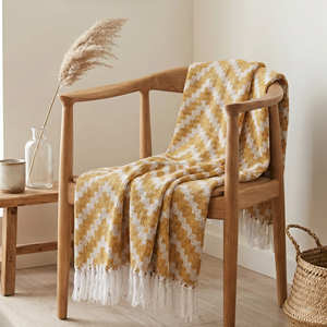 Handloom Woven Green Cotton Throw with Geometric Texture and Fringe for Lounge Chair Sofa and Relaxed Natural Interiors - Product Image 4