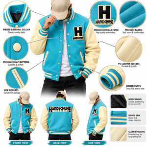 Chaqueta Varsity de la Mejor Calidad para Hombre, Diseño Popular, Color Personalizado, Ropa Casual - Product Image 4
