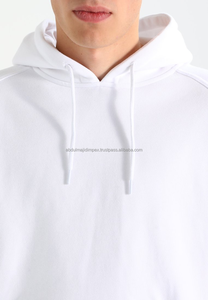 Sweats à capuche unis personnalisables avec logo, sweats à capuche blancs bon marché en gros pour hommes, sweats à capuche tricotés pour hommes - Product Image 5