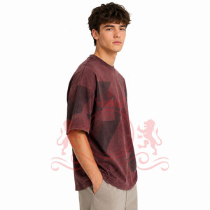 T-shirt décontracté moderne à épaules tombantes, effet délavé, toucher doux et coupe décontractée pour un style outdoor tendance - Product Image 3