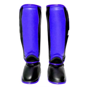 Protège-tibias et protège-pieds de baseball en cuir PU bleu-noir et tissu mesh pour jeunes et adultes, toutes saisons - Product Image 4