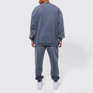 Conjunto Deportivo Casual de 2 Piezas para Hombre, Lavado Ácido, Sudadera con Capucha Cómoda y Pantalones con Cordón, Ropa Casual Masculina 2026 - Product Image 3