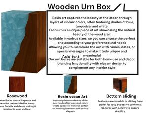 Luxury Pearl Resin & Walnut Wood Urn <b>Box</b> Handcrafted Modern <b>Memorial</b> <b>Keepsake</b> - Product Image 4