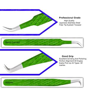 Venta al por mayor de pinzas japonesas para extensión de pestañas de acero inoxidable, fabricante OEM ODM, punta de volumen puntiaguda especializada Etiqueta Privada - Product Image 4