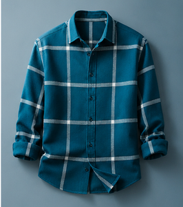 เสื้อเชิ้ตแขนสั้นผู้ชายแบบลำลอง ปกคอพับ เสื้อเชิ้ตฤดูร้อน - Product Image 1