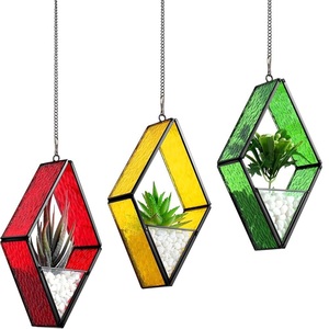 Top Selling Geometric Glass Terrarium Planter with Gold Metal <b>Frame</b> for Home or <b>Wedding</b> Succulent Holder - Product Image 6