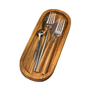 Plateau de service carré en bois classique peint à la main pour cadeaux - Product Image 1