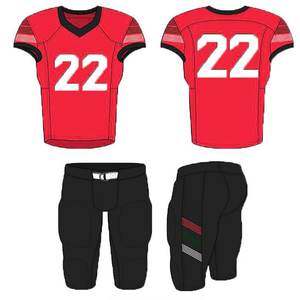 Uniformes de football américain avec logo brodé, couleurs personnalisées, commandes en gros pour les écoles, les académies sportives - 100% polyester, séchage rapide - Product Image 1