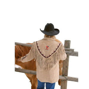 Solid Trader Classic <b>Brown</b> Suede Fringe <b>Leather</b> <b>Jacket</b> Western Style Tassel Outerwear Professional Finish - Product Image 6