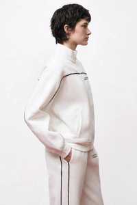 ONETEN APPAREL <b>White</b> Plus Size 2 in 1 <b>Tracksuit</b> Set Full Sleeve Loose Fit Casual Autumn Wear Hooded Zipper Fly Side Pockets - Product Image 4