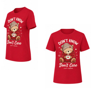 T-shirt à imprimé graphique pour femme, col rond élégant, manches courtes, tee-shirt décontracté en coton doux, haut tendance pour les tenues de tous les jours, tee-shirt tendance - Product Image 5
